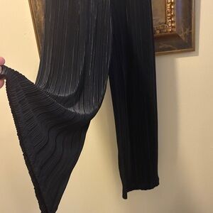 No Boundaries 7/9 Black Ribbed Wide Leg elastic high waist band stretchy Pants